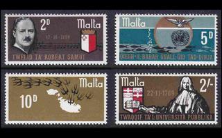 Malta 389-92 ** Tapahtumia ja merkkipäiviä (1969)