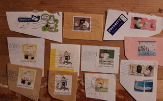 Muumi leikettä 11 kpl,   Suomalaisia postimerkkejä