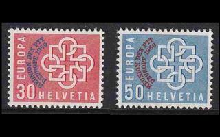 Sveitsi 681-2 ** Europa posti- ja lennätinkonferenssi (1959