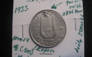 Estonia 1 kroon  1933  KM#14  Silver (.500) ollut koruna