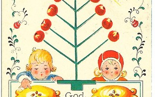 Adina SAND - Lapset jouluna - vanha pikkukortti