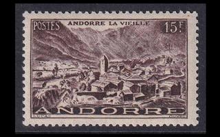 Andorra Fr 131 ** Maisema 15 Fr ruskea (1944)