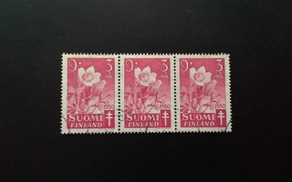 9+3 mk PR 1950 3-rivilö leimattu, Lape 386 (176)