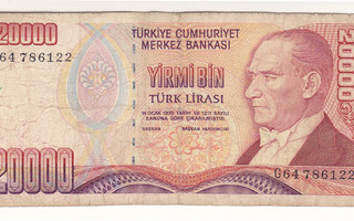 Turkki 20000 Lirasi v.1995 P-202