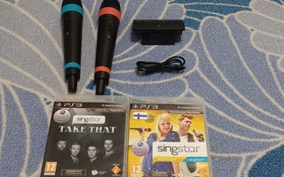 Langattomat Singstar Mikit + Pelit PS3