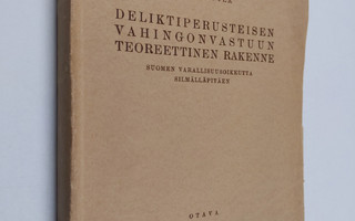 Arvo Sipilä : Deliktiperusteisen vahingonvastuun teoreett...