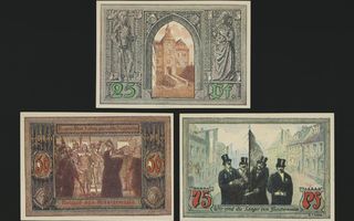 Saksa Notgeld 25, 50, 75 Pfg, Finsterwalde 1921