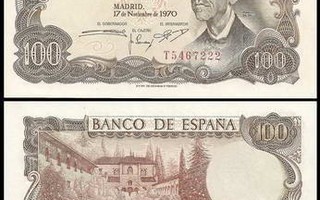 Espanja Spain 1970 100 Pts P152 Manuel de Falla sn222 UNC