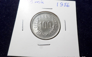 100  mk hopeaa  1956   kulkematon rahakehyksessä ,