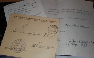 Lammi Suojeluskunta Kirje Testamentilla 1927 PK400/1