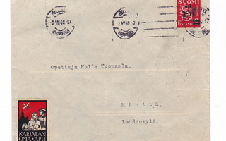VANHA Kuori Karjalan Oma Apu Merkki 1940