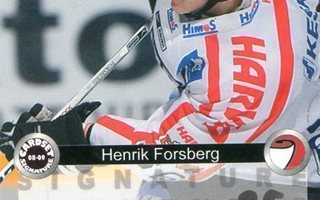 2008-09 Cardset HENRIK FORSBERG JYP Signature nimmarikortti