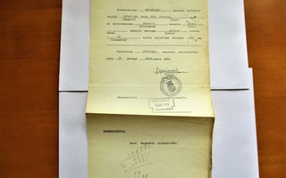 1939 Mikkelin Poliisilaitos evakuointidokumentti