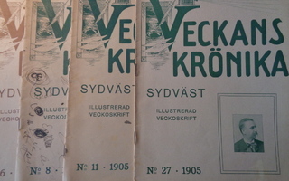 Veckans Krönika Sydväst 1904- 1905 7 Kpl