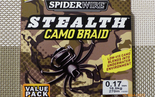 SPIDERWIRE STEALTH CAMO BRAID  0,17mm/16,5kg 270m Väri: Camo