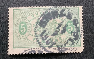 Ruotsi, 5 öre 1880 -luku postimerkki Sverige