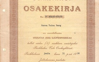 1956 Parikkalan Valo Oy, Parikkala osakekirja