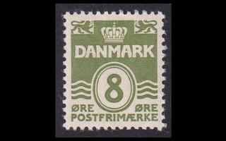 Tanska 260 ** Aaltoviiva 8 öre (1940)