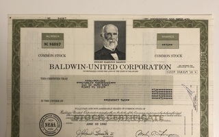 Baldwin-United Corporation osakekirja