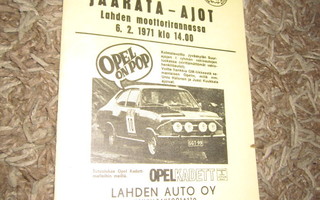 VESIJÄRVEN  SM JÄÄRATA-AJOT LUETTELO v 1971