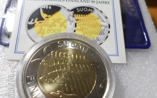 5 Euroa Suomen itsenäisyyden 90-vuotisjuhlaraha    2007