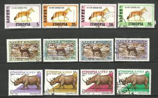 ELÄIMET levyllinen eläinaiheisia merkkejä ETIOPIA