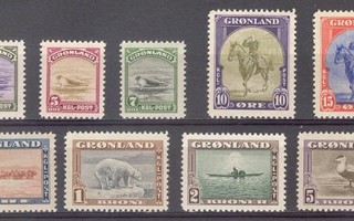 (S1164) GREENLAND, 1945 (Definitives). Mi ## 8-16. MNH**