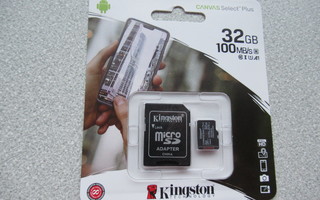 KINGSTON CANVAS SELECT PLUS 32GB microSD muistikortti