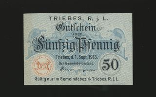 Saksa Notgeld 50 Pfg, Triebes 1918