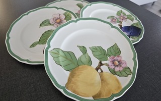 4 kpl Villeroy & Boch F. G. Modern Fruits lautanen 21 cm