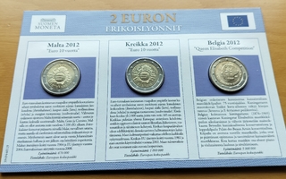 Moneta, 3x2€ , Malta 2012, Kreikka 2012, Belgia 2012