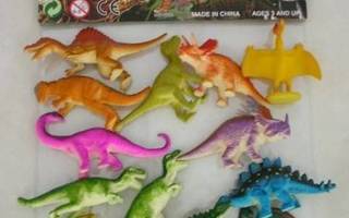 Dinosaurukset pussissa, pieniä dinosauruksia 15 kpl *UUSI*