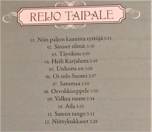 Reijo Taipale: Legendat cd-levy osastossa Iskelmä