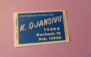 TT-etiketti K. Ojansivu, Turku