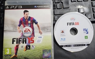 PS3-pelit: FIFA 15 ja FIFA 08 (toisesta puuttuu kotelo)