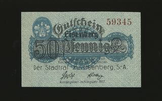 Saksa Notgeld 50 Pfennig, Eisenberg 1917