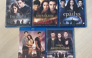 TWILIGHT (2008-2012) kaikki 5 elokuvaa + bonuksia (UUSI)