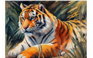Uusi Tiikeri taidejuliste koko A4