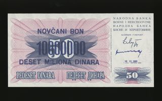 Bosnia Herzegovina 10 000 000 Dinara 1992 (1993) P36, UNC