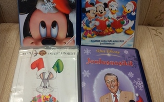 Joulu Walt Disney VHS-videokasetit 3kpl + WB 1kpl
