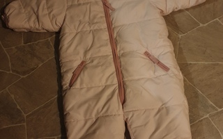 H&M:n vaaleanpunainen paksu toppahaalari, koko 80 cm