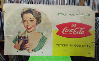 Alkuper. JUO Coca-Cola HYVÄN MAUN MERKKI iso JULISTE n.1958