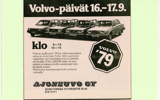 Volvo mallivuosi 1979 - lehtimainos A5 laminoitu