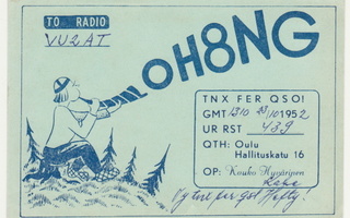 Oulu radioamatöörikortti 1952