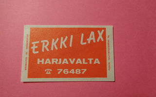 TT-etiketti Erkki Lax, Harjavalta