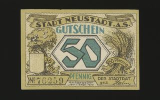 Saksa Notgeld 50 Pfennig, Neustadt 1920