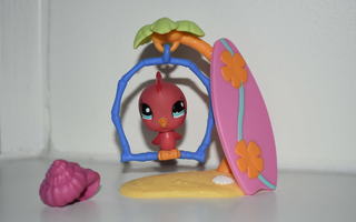 Littlest pet shop lintu palmu keinu surffilauta simpukka LPS