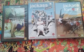 Jackass dvd elokuvaa x 7 erilaista