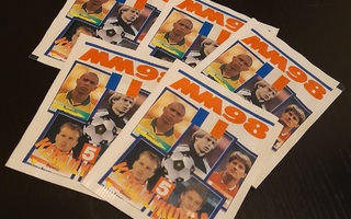 Kuvapussit 5kpl : MM98. World Cup France. FIFA. Stickers