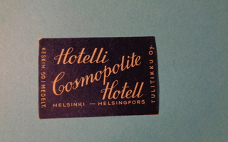 TT-etiketti Hotelli Cosmopolite Hotell, Helsinki Helsingfors